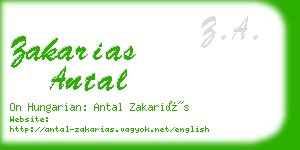 zakarias antal business card
